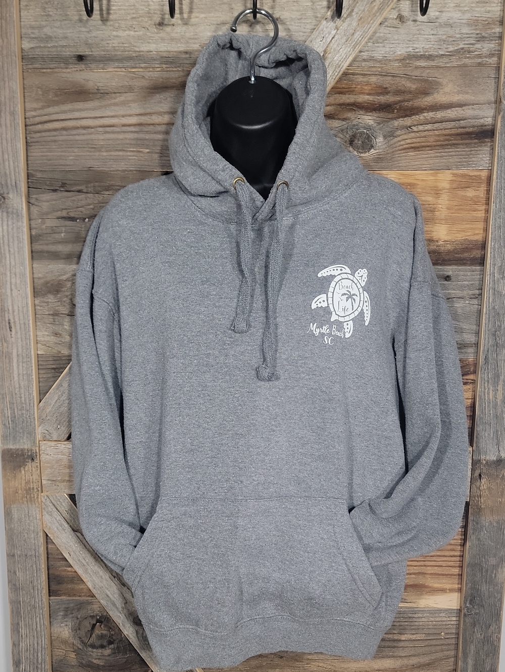 Myrtle Beach Hoodie Sweatshirt with Turtle Graphic